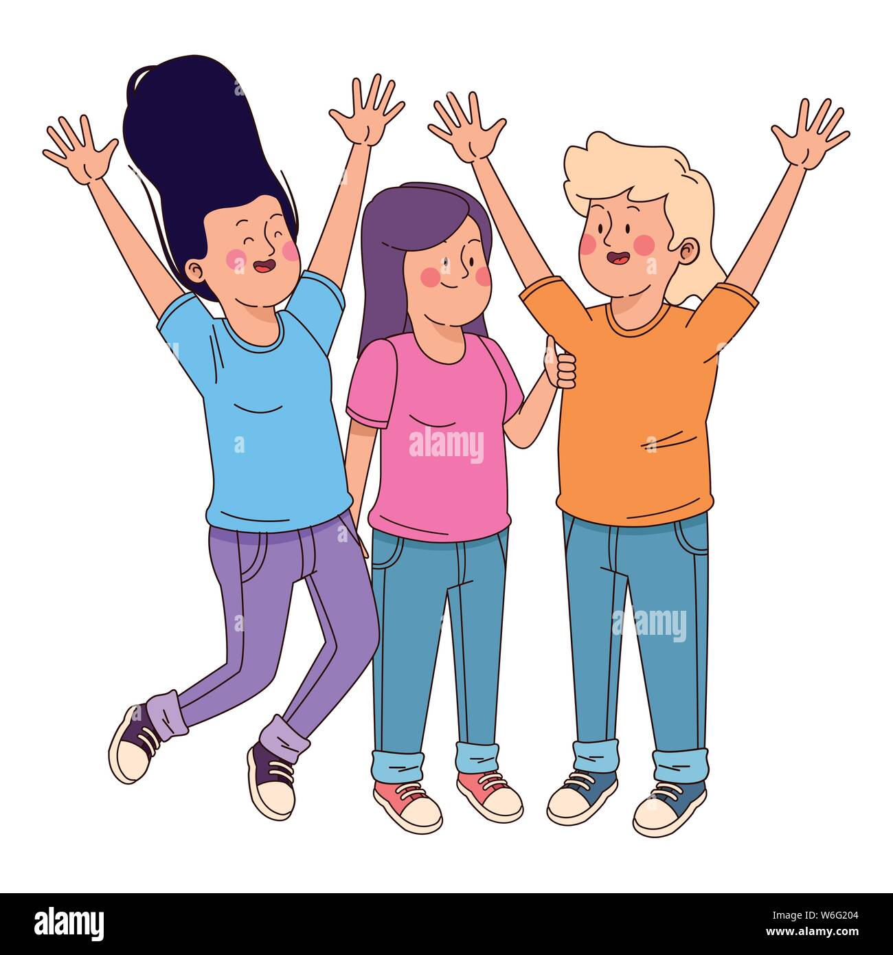 Teenagers friends smiling and having fun Stock Vector Image & Art - Alamy