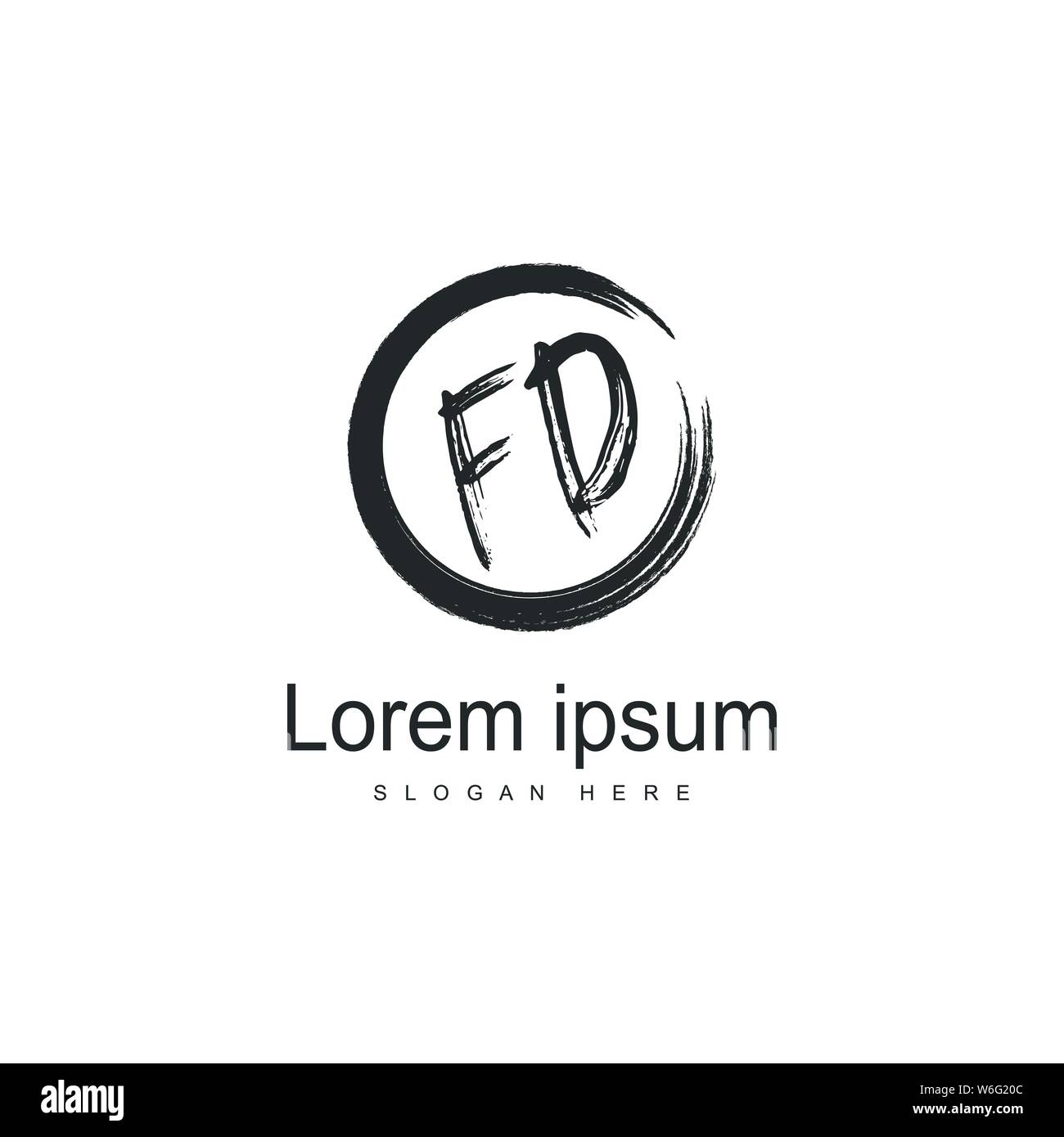 Initial FD logo template with modern frame. Minimalist FD letter logo ...