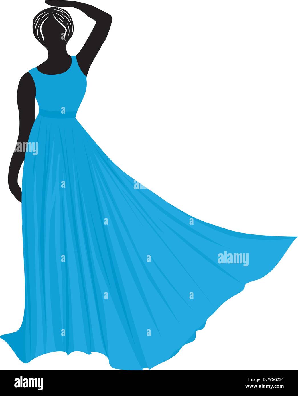 Young wemen in evening dresses for a party silhouettes vector isolated Stock Vector
