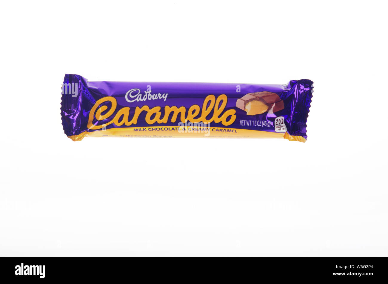 Cadbury Caramello milk chocolate candy bar filled with caramel Stock Photo