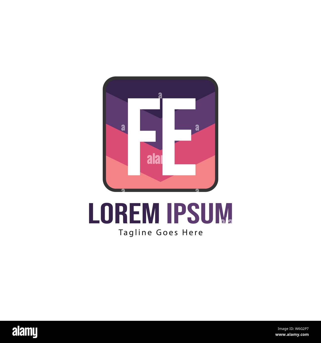Initial FE logo template with modern frame. Minimalist FE letter logo ...