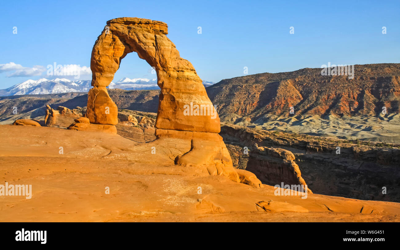 Delicate Arch, Arches National Park; Utah, United States of America Stock Photo