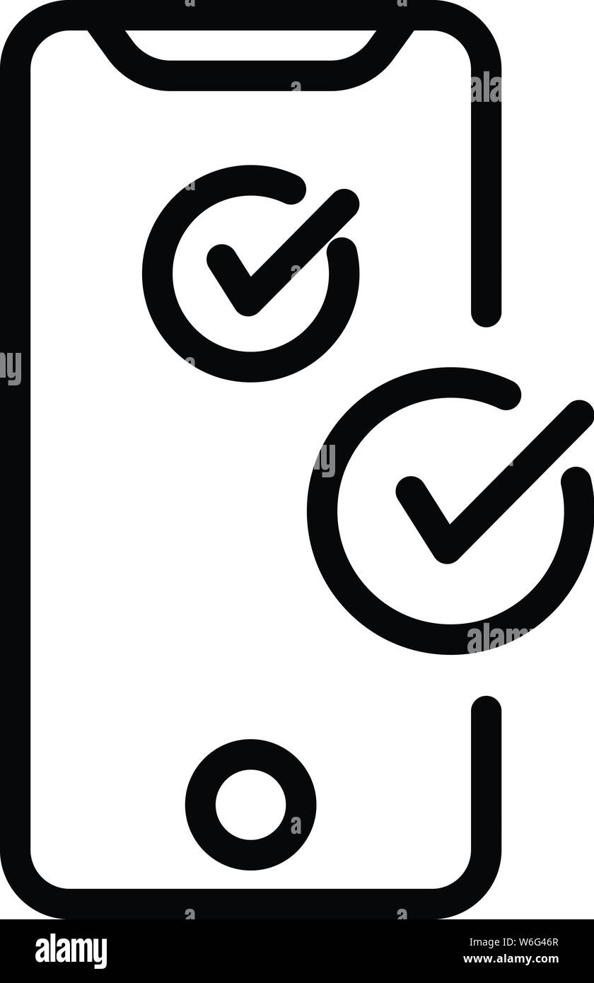 Check box smartphone icon, outline style Stock Vector Image & Art - Alamy