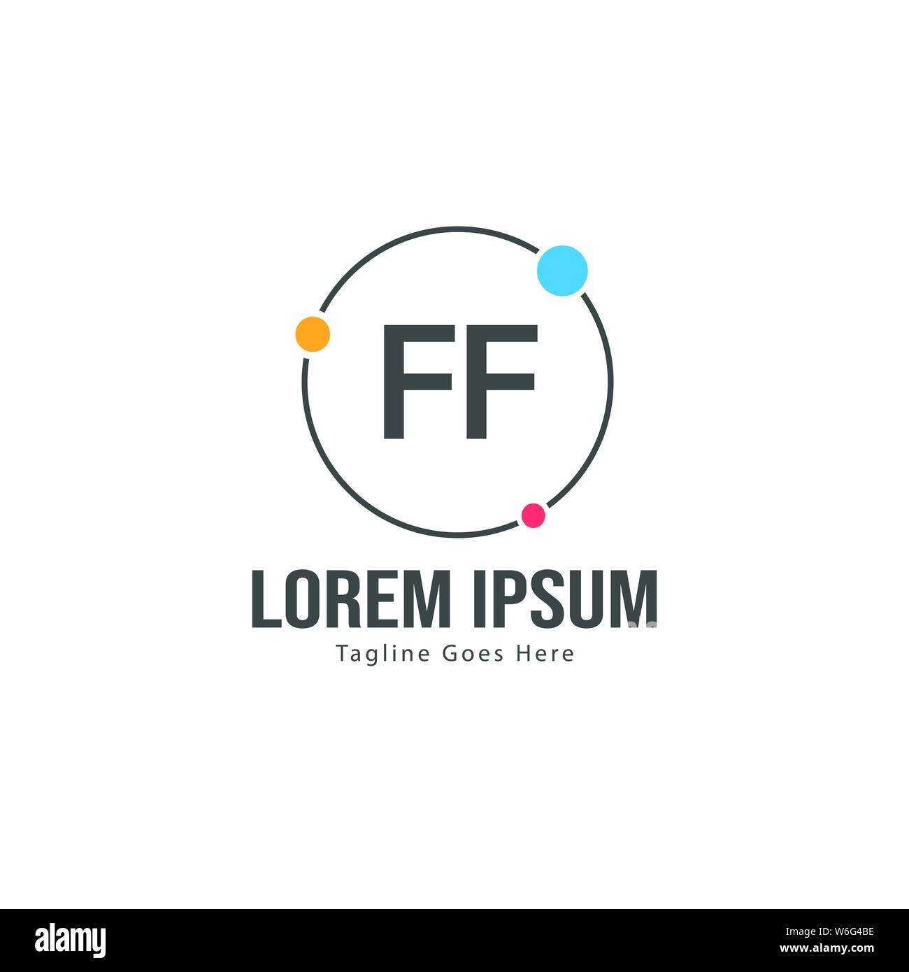 Initial FF logo template with modern frame. Minimalist FF letter logo vector illustration design Stock Vector