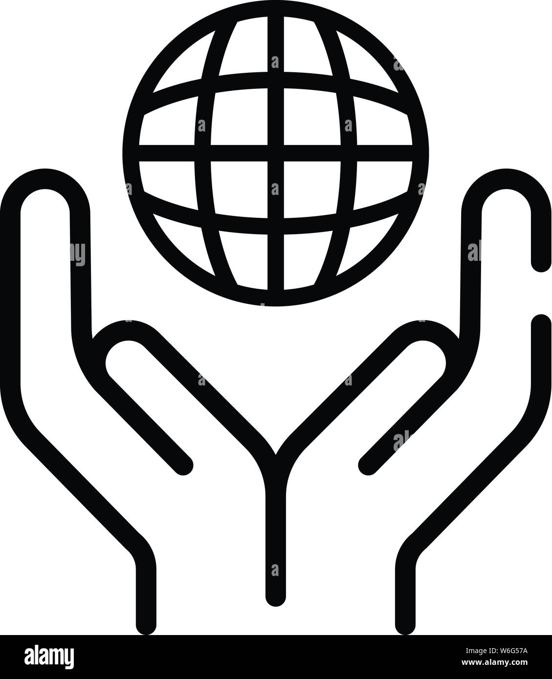 Support palm globe icon, outline style Stock Vector Image & Art - Alamy