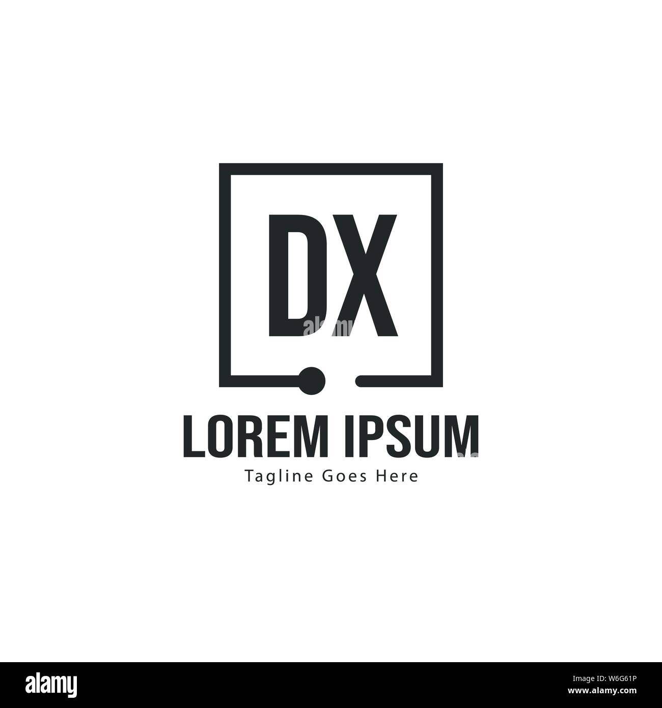 Initial DX logo template with modern frame. Minimalist DX letter logo ...