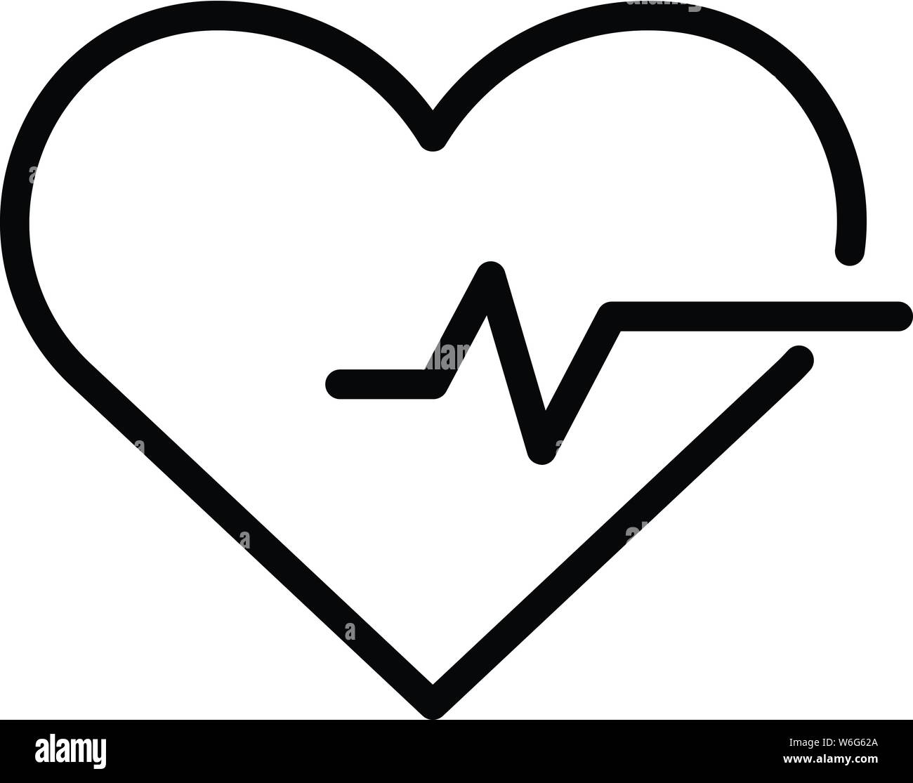 Heart and pulse icon, outline style Stock Vector Image & Art - Alamy