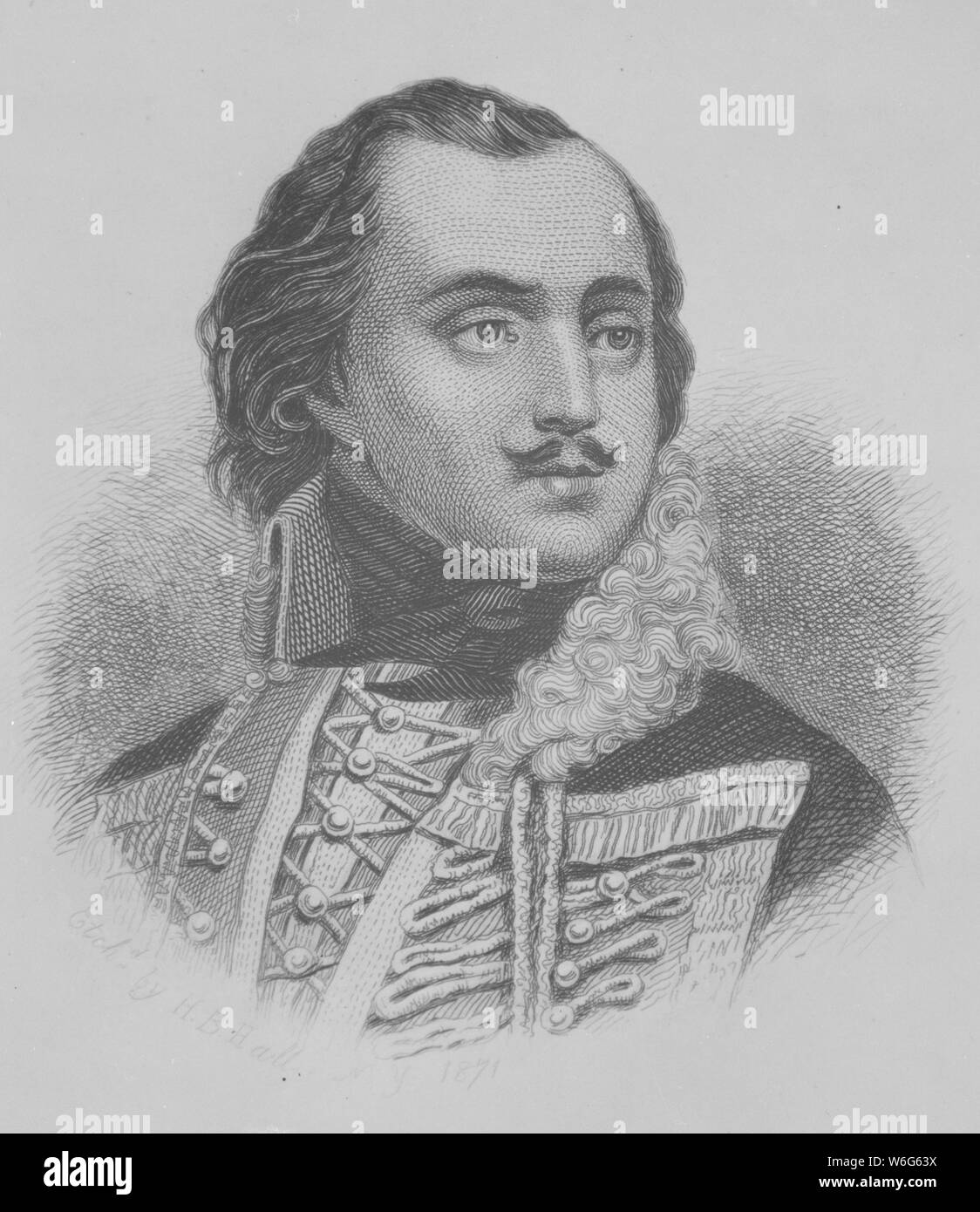 1747-1779 18 x 24 Npolish Soldier In American Revolutionary War Colored Engraving 19Th Century Poster Print by Casimir Pulaski