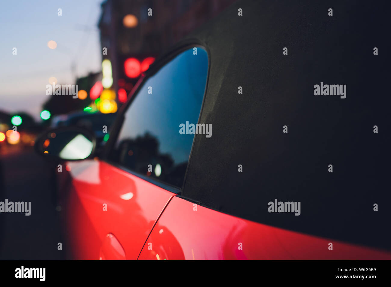 night driving a convertible with the top down Stock Photo Alamy
