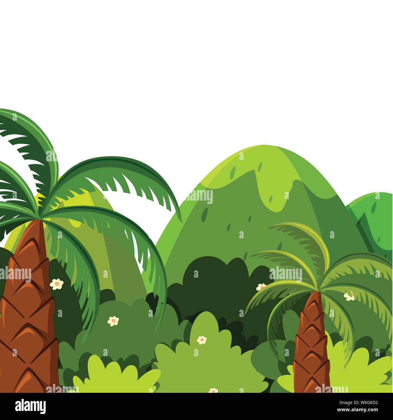 Scenery background of trees and mountains illustration Stock Vector ...