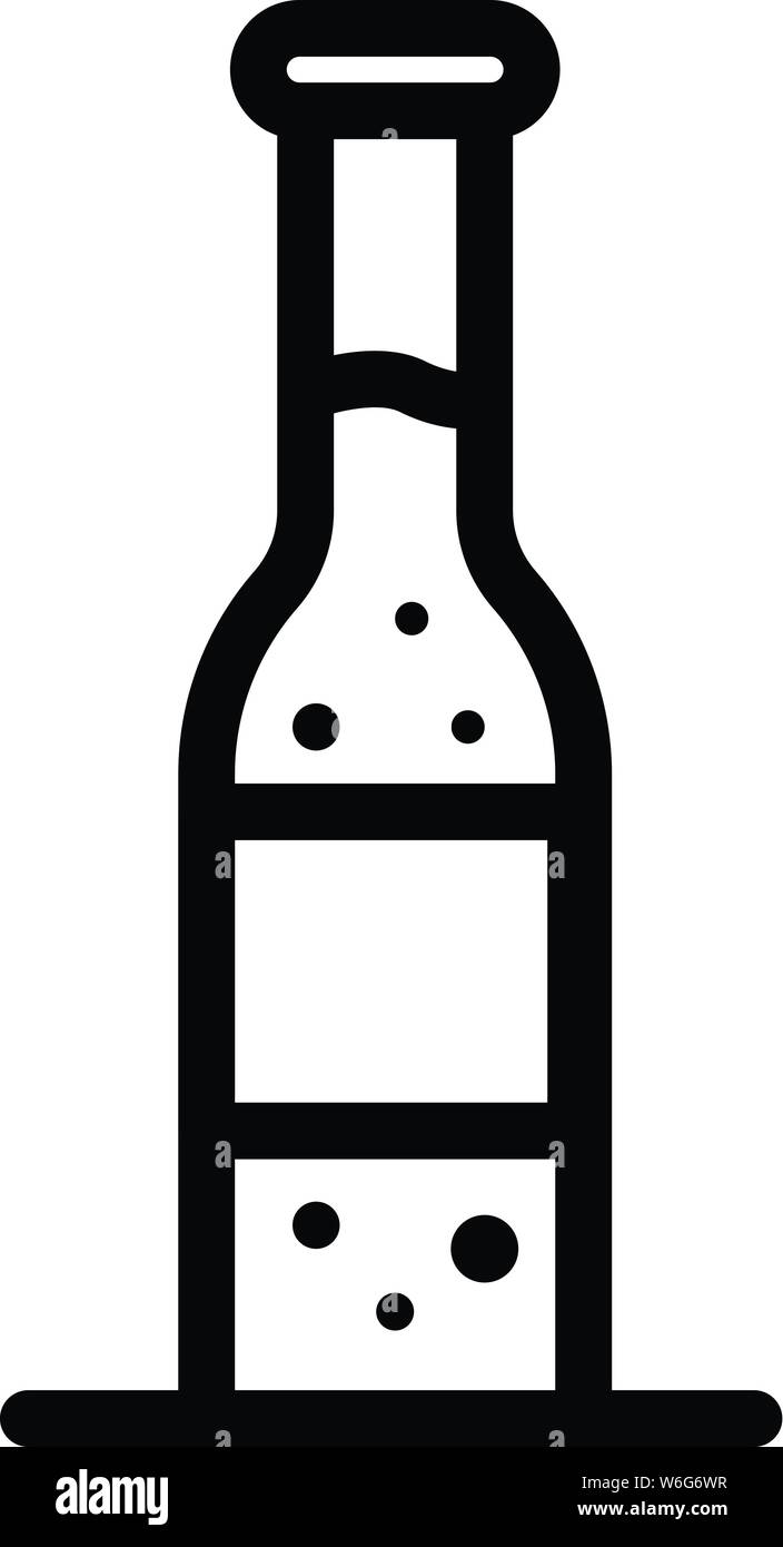 Glass tonic bottle icon, outline style Stock Vector