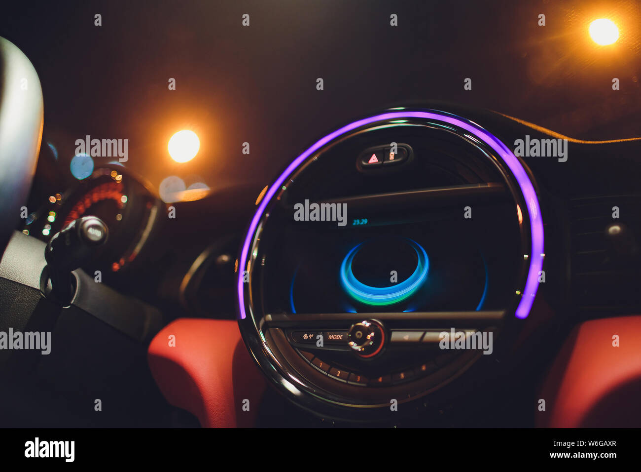 Car control panel of audio player and other devices Stock Photo Alamy