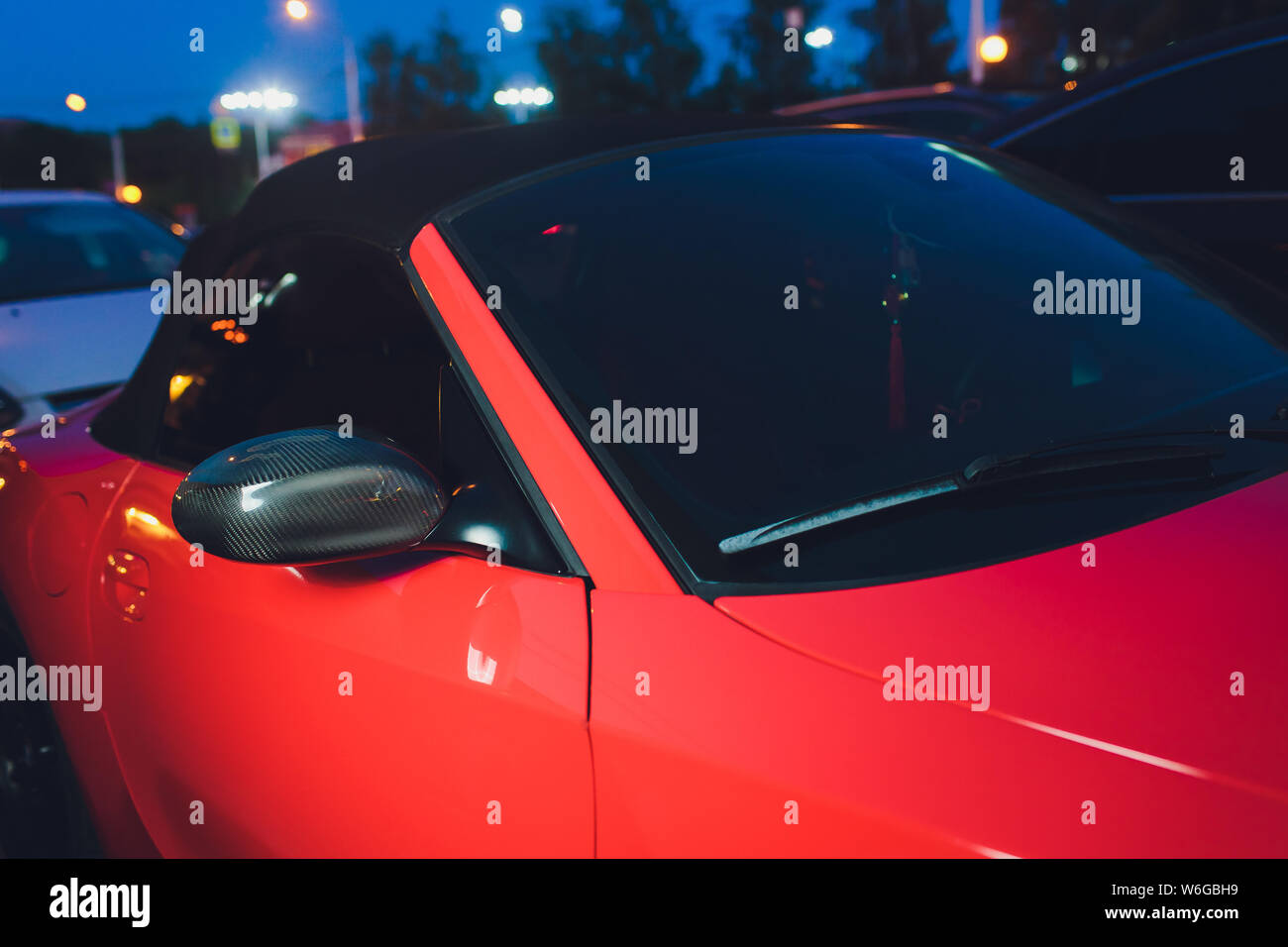 night driving a convertible with the top down Stock Photo Alamy