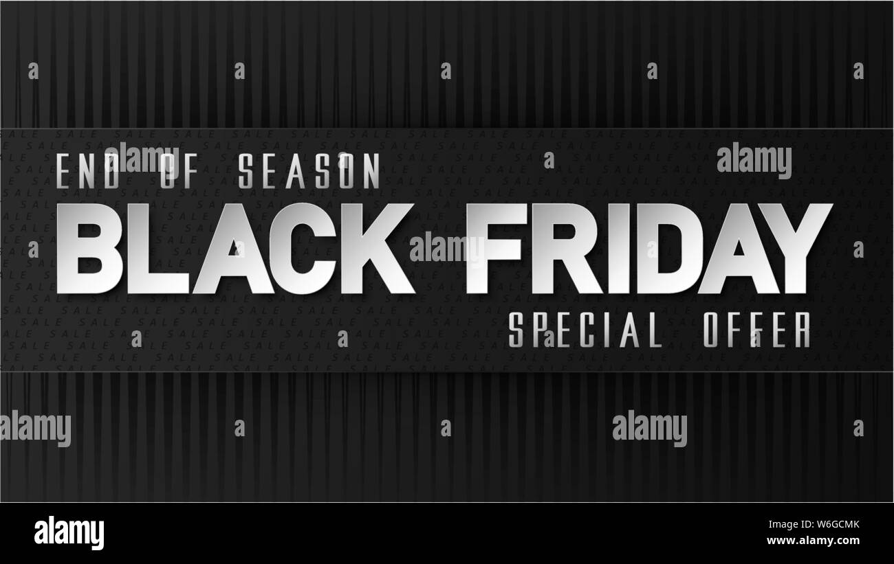 Abstract vector black friday sale layout background for banner, poster, flyer. Stock Vector