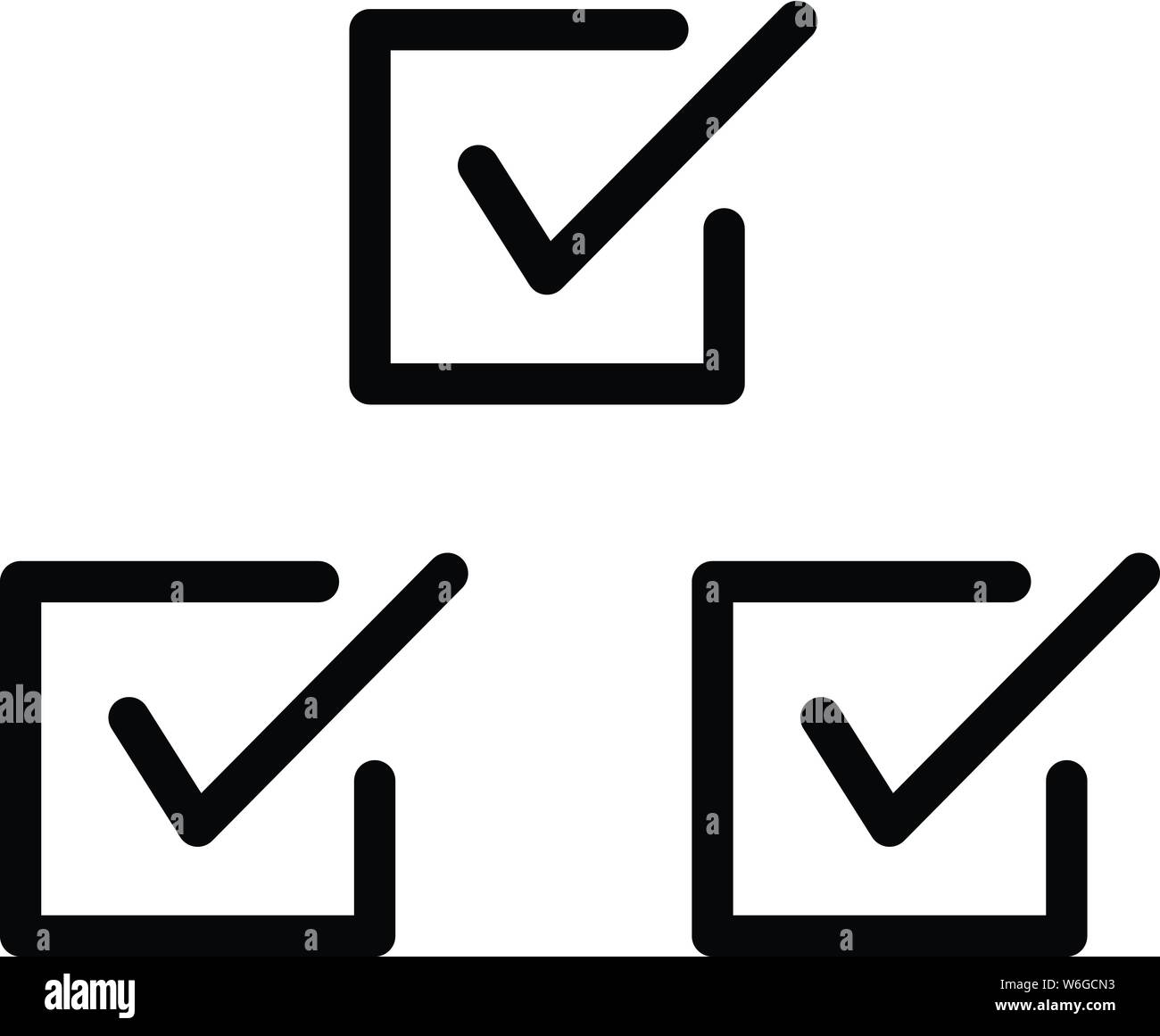 Three checkboxes icon, outline style Stock Vector Image & Art - Alamy