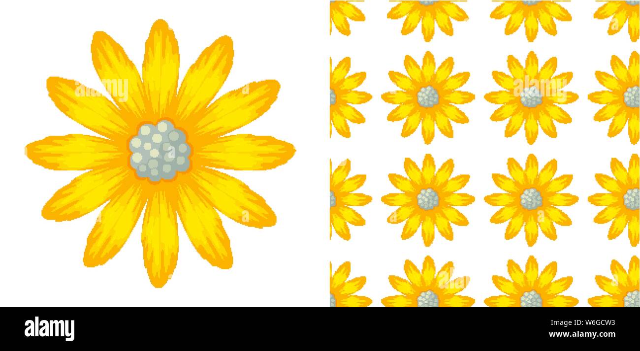 A seamless pattern of flowers on white illustration Stock Vector Image ...
