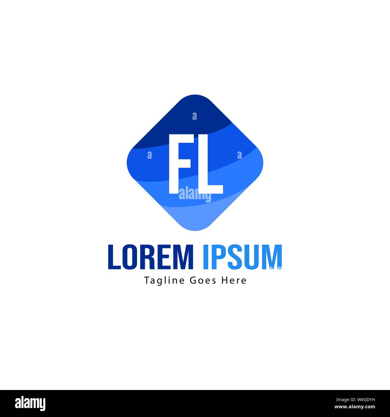 Initial FL logo template with modern frame. Minimalist FL letter logo ...