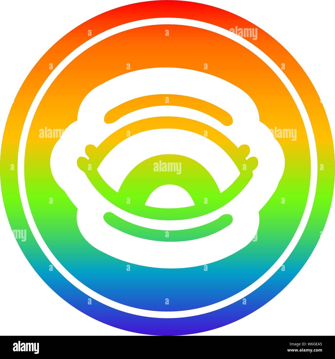 staring eye circular icon with rainbow gradient finish Stock Vector ...