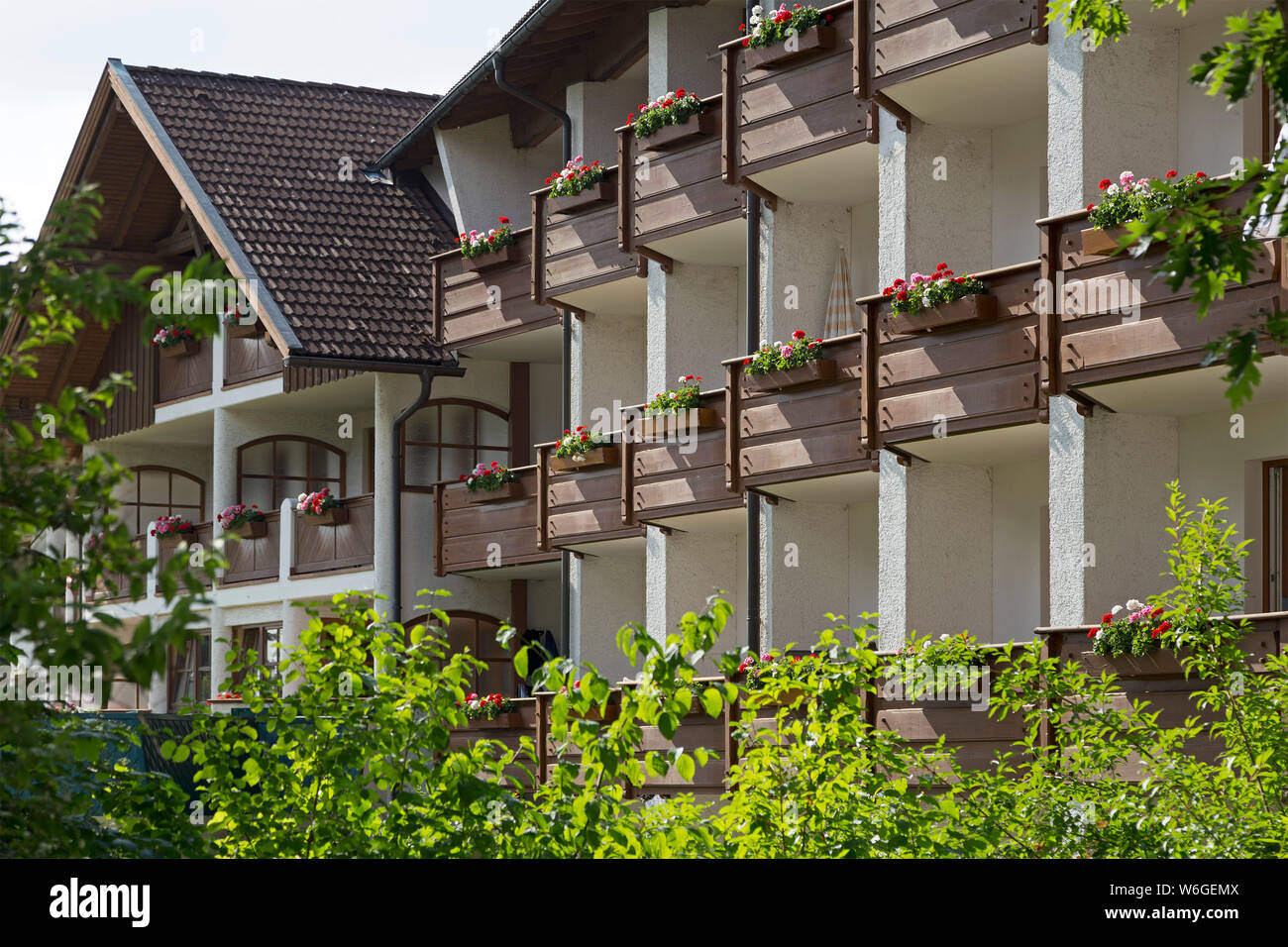 apartment house, Bodenmais, Bavarian Forest, Bavaria, Germany Stock Photo