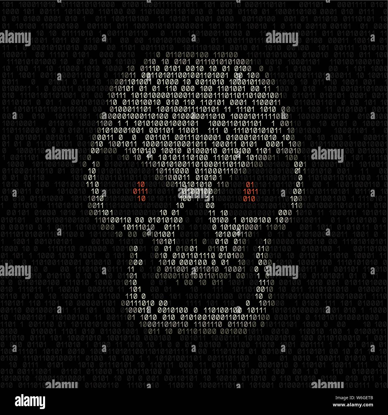 digital code hacker skull Stock Vector Image & Art - Alamy