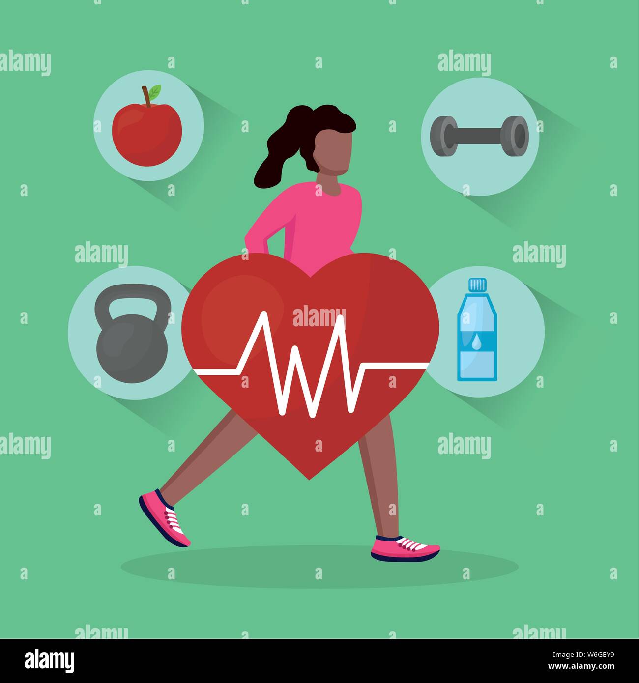 Avatar woman and healthy lifestyle vector design Stock Vector Image ...