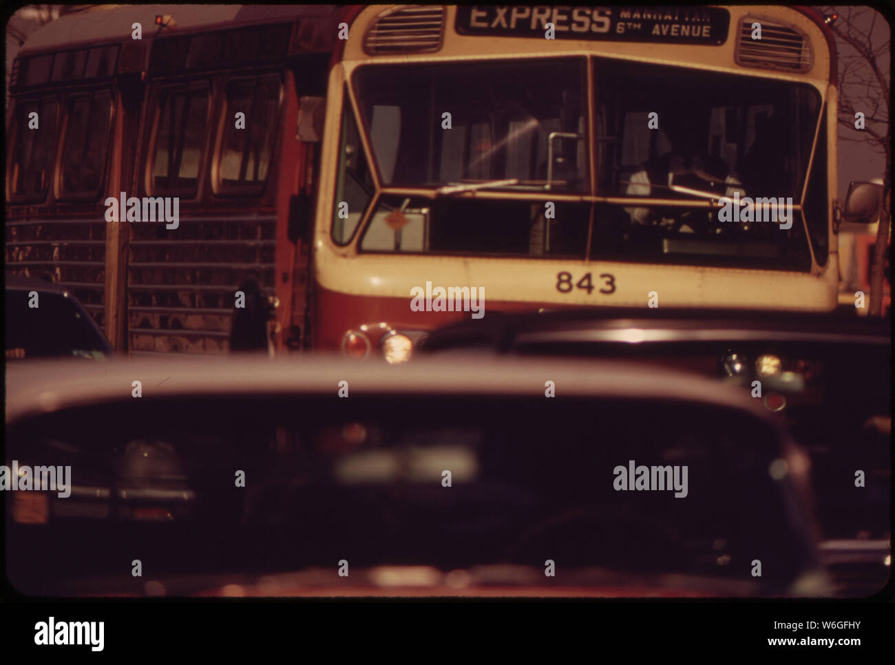 EXPRESS BUS ON QUEENS BOULEVARD, QUEENS Stock Photo Alamy
