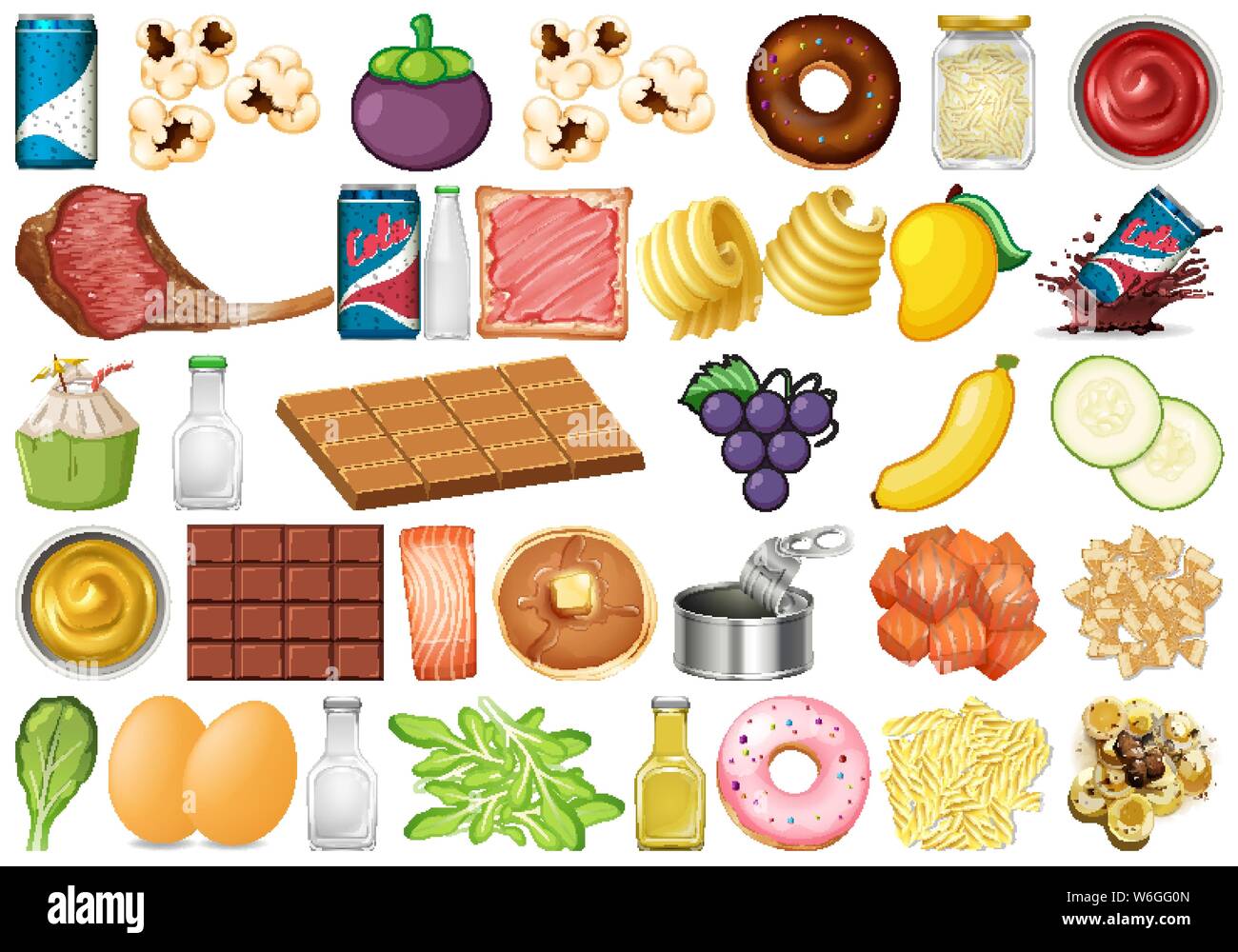 Food Cobjects Set of isolated objects theme - food and desserts illustration Stock ...