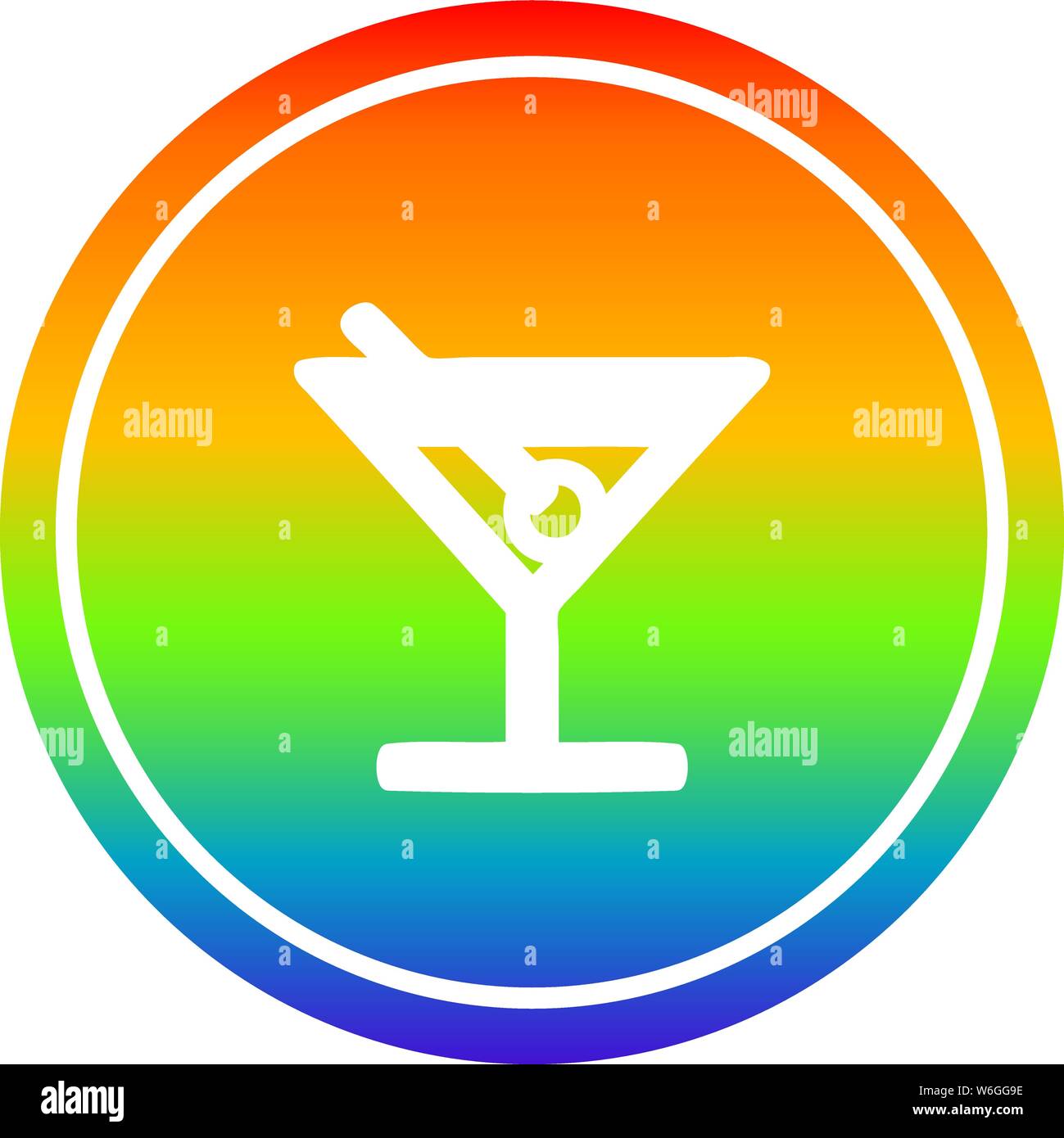 cocktail with olive circular icon with rainbow gradient finish Stock ...
