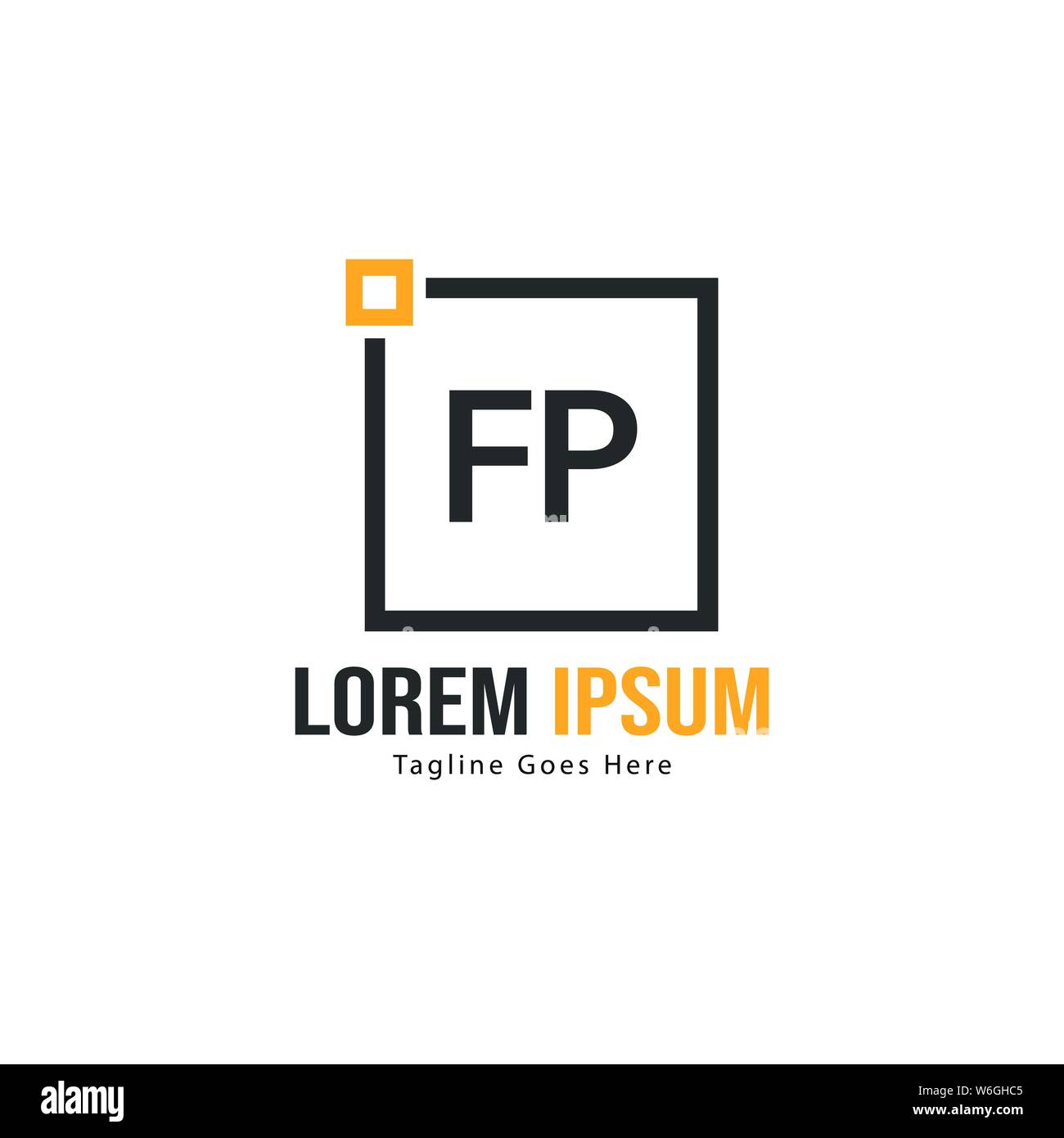 Initial FP logo template with modern frame. Minimalist FP letter logo ...