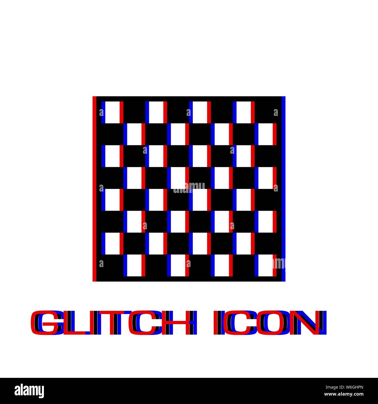 Chess icon flat. Simple pictogram - Glitch effect. Vector illustration symbol Stock Vector