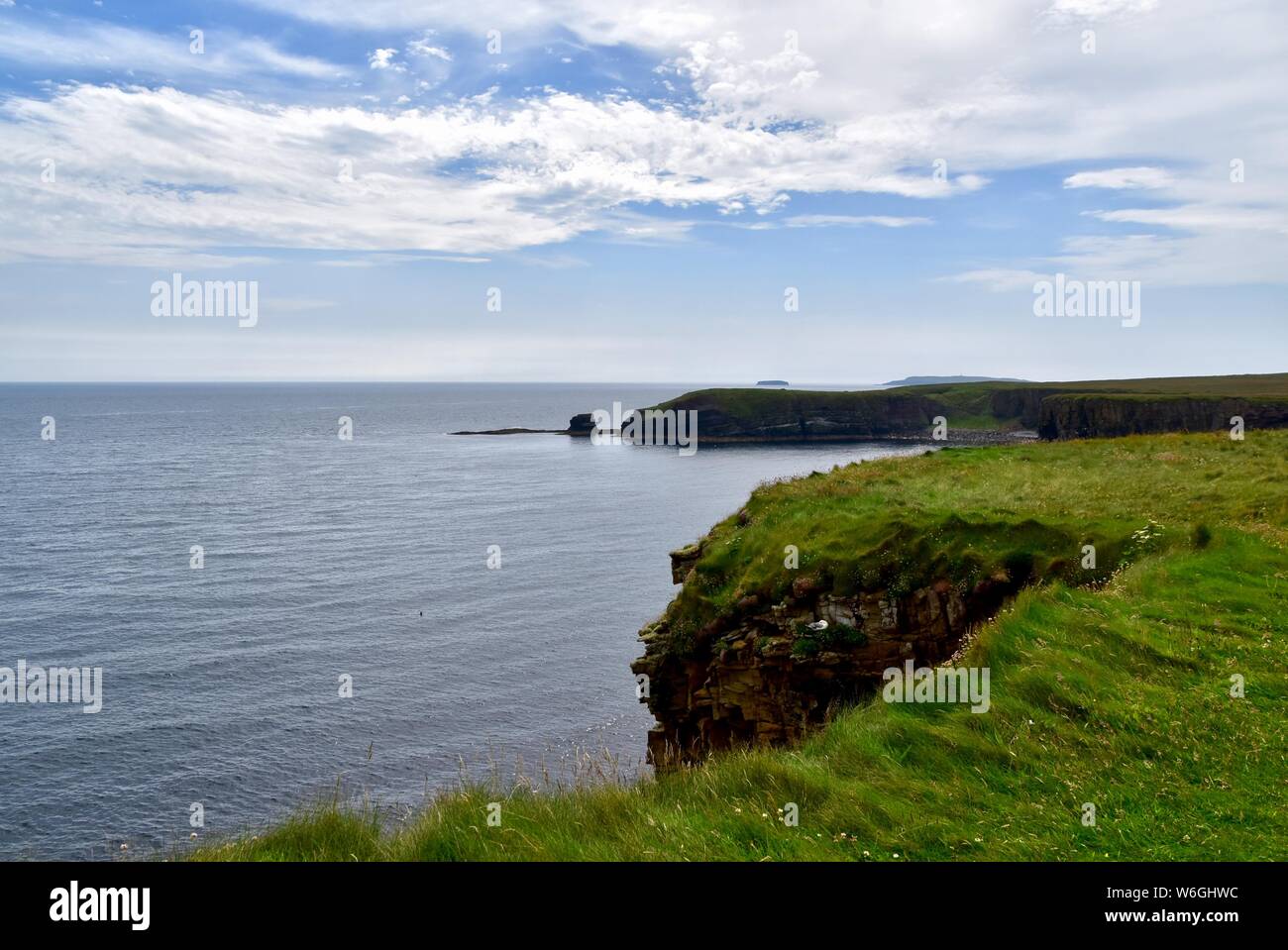 The Deerness Peninsula coastline on Orkney. Stock Photo