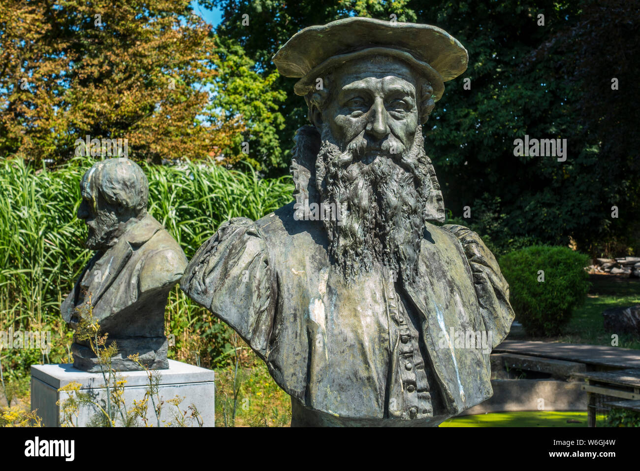 Bust of Gerardus Mercator,16th-century geographer, cosmographer and cartographer from the Southern Netherlands at Sint-Niklaas, East Flanders, Belgium Stock Photo