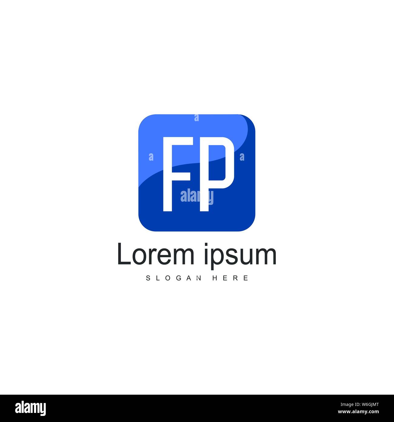 Initial FP logo template with modern frame. Minimalist FP letter logo vector illustration design Stock Vector