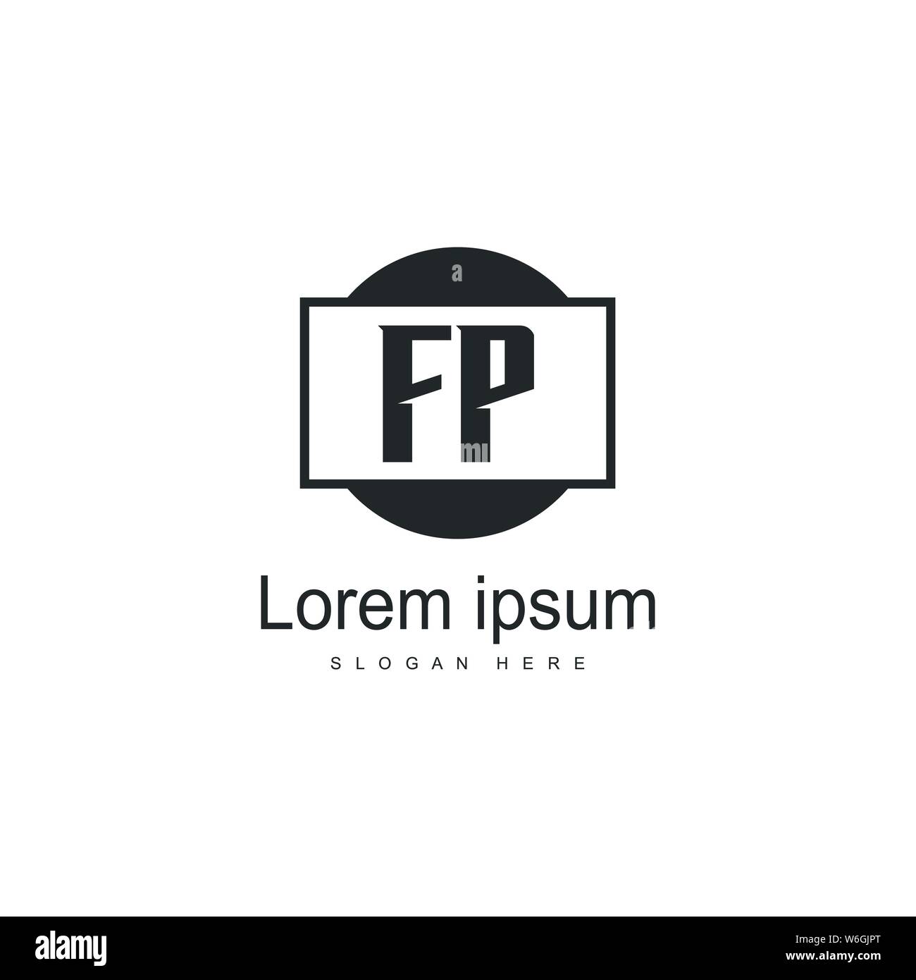 Initial FP logo template with modern frame. Minimalist FP letter logo ...