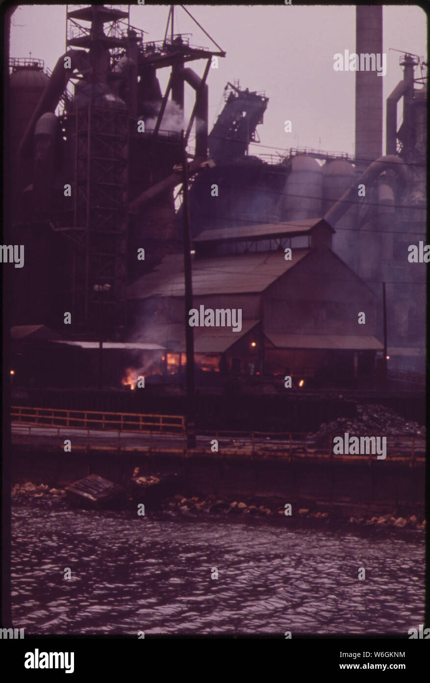 FOUNDRY ON CHANNEL IN EAST CHICAGO LEADING TO LAKE MICHIGAN. IRON AND