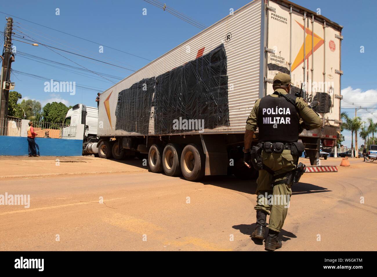 Altamira Brazil 01st Aug 2019 A Truck Transport 30 Bodies From The Institute Of Legal Medicine To The Military Police Headquarters In Altamira Brazil On 1 August 2019 Authorities Still Wait The