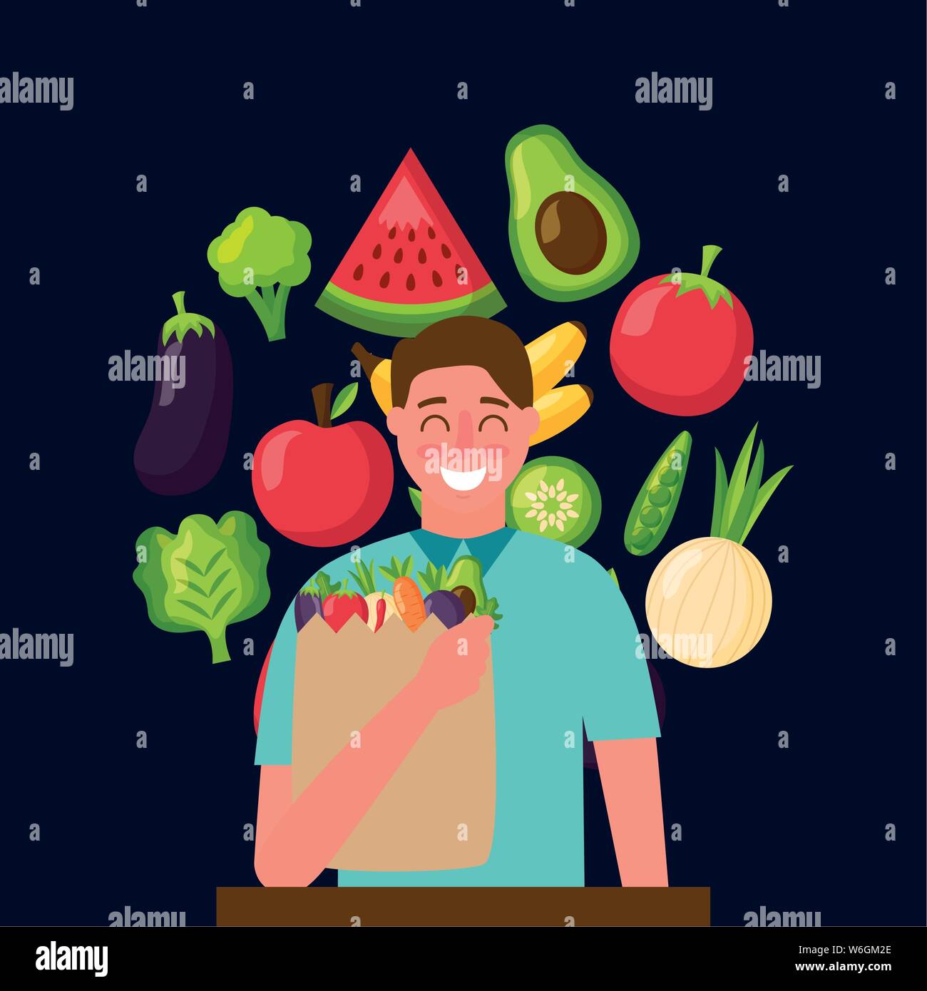 Healthy and organic food vector design Stock Vector Image & Art - Alamy