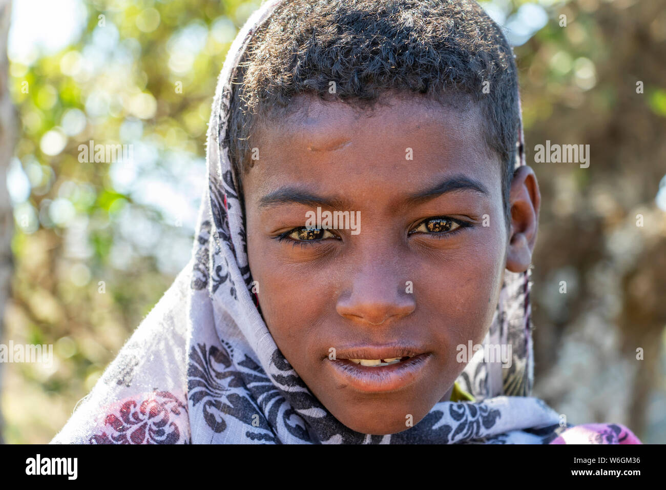 Portrait of an Ethiopian boy; Amhara Region, Ethiopia Stock Photo