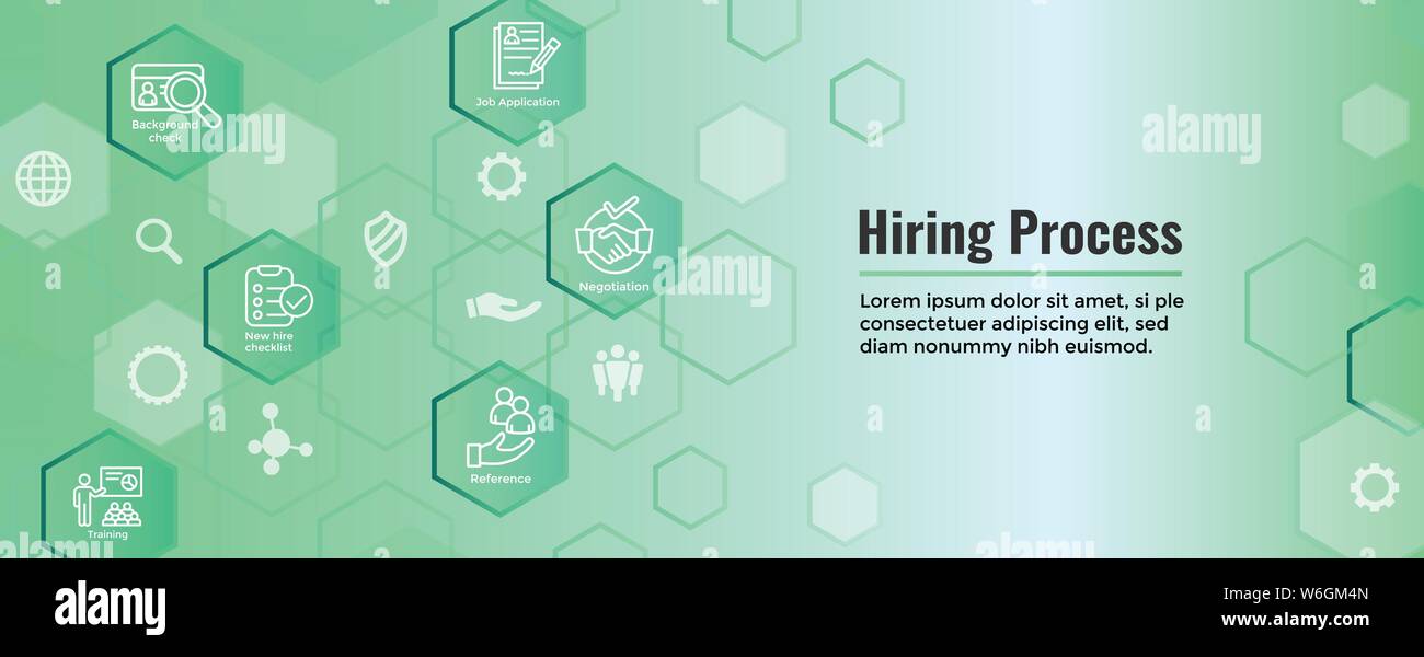 The Hiring Process Icon Set And Web Header Banner Stock Vector Art