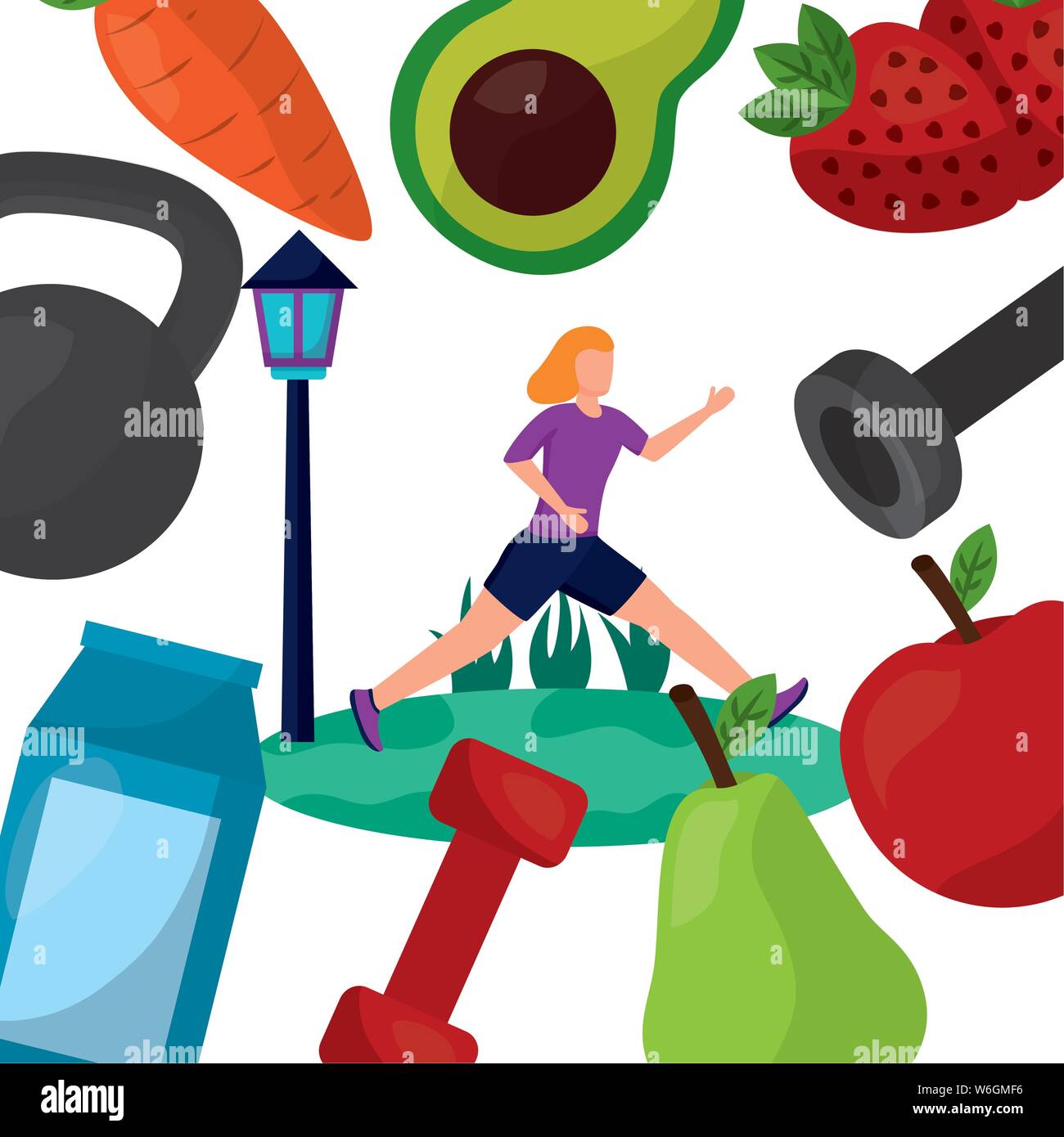 Avatar woman and healthy lifestyle vector design Stock Vector Image ...