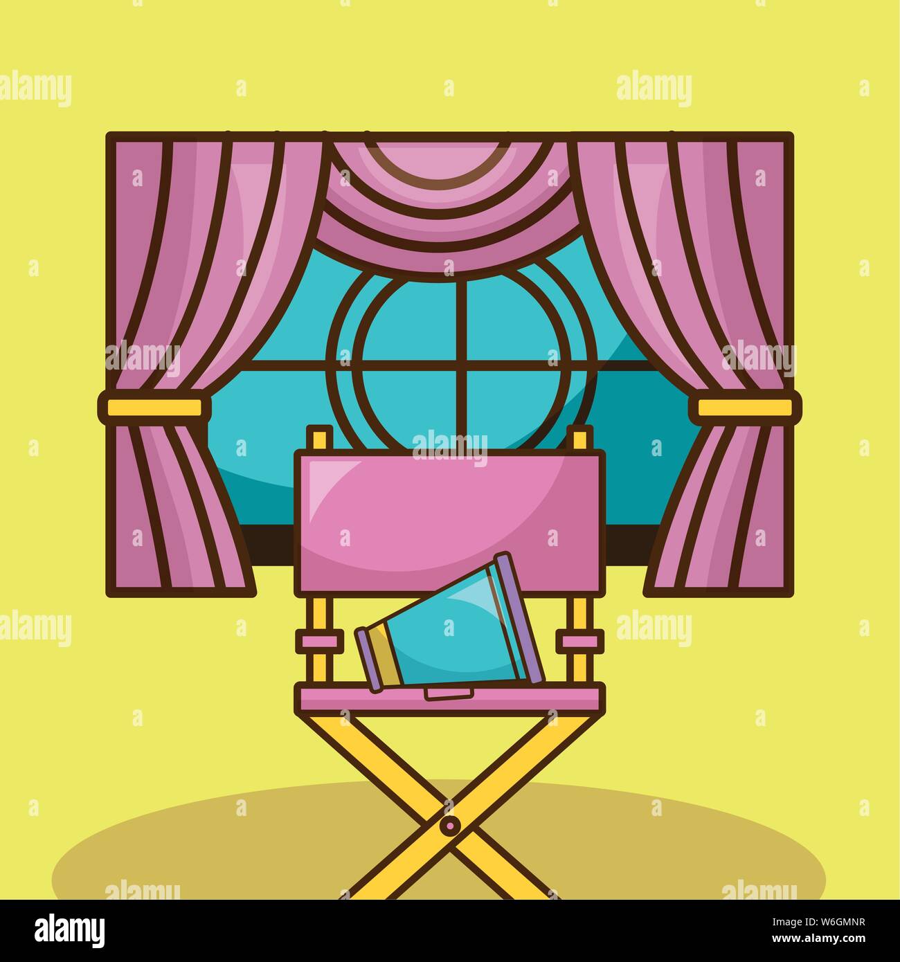 Cinema icon over yellow background design Stock Vector Image & Art - Alamy