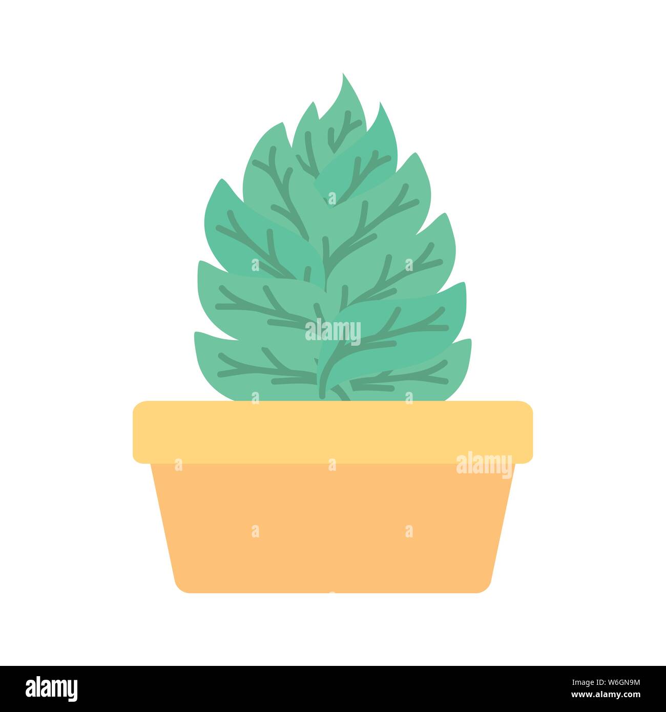 house plant in square ceramic pot vector illustration design Stock ...
