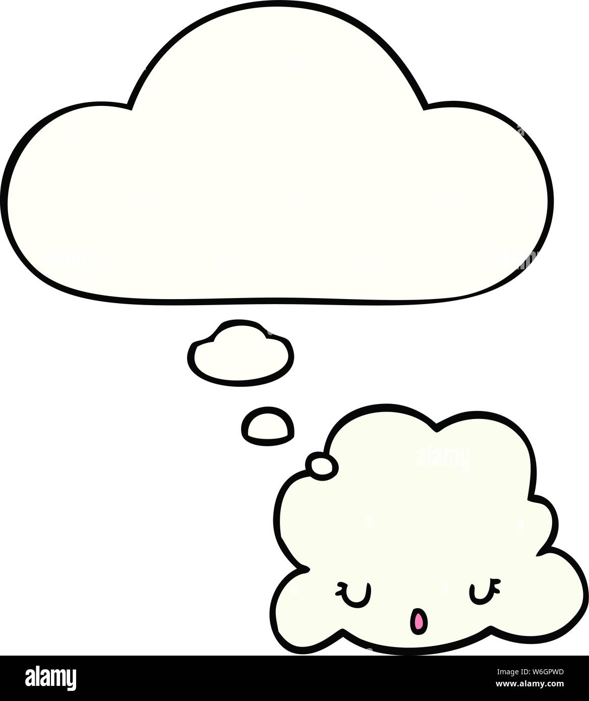 cute cartoon cloud with thought bubble Stock Vector Image & Art - Alamy