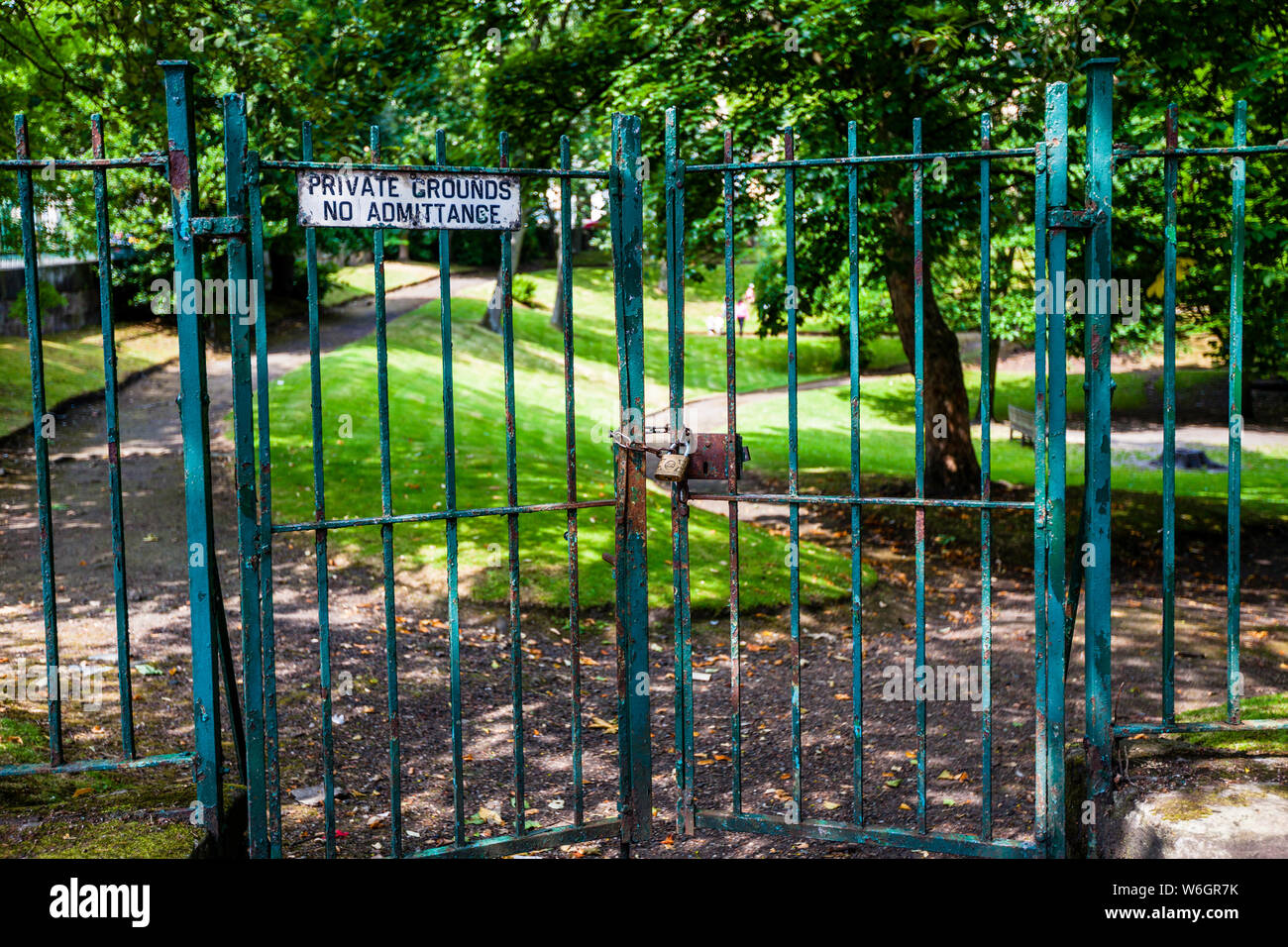 Locked Park in Glasgow Scotland Stock Photo
