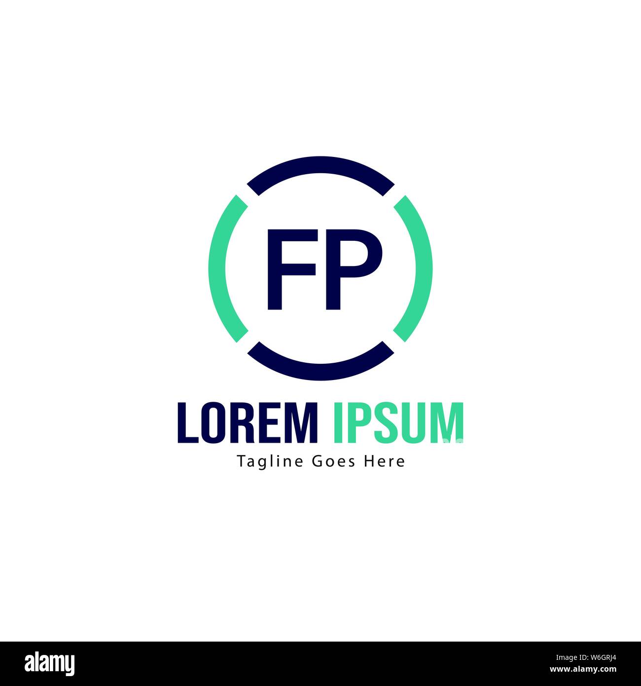 Initial FP logo template with modern frame. Minimalist FP letter logo ...