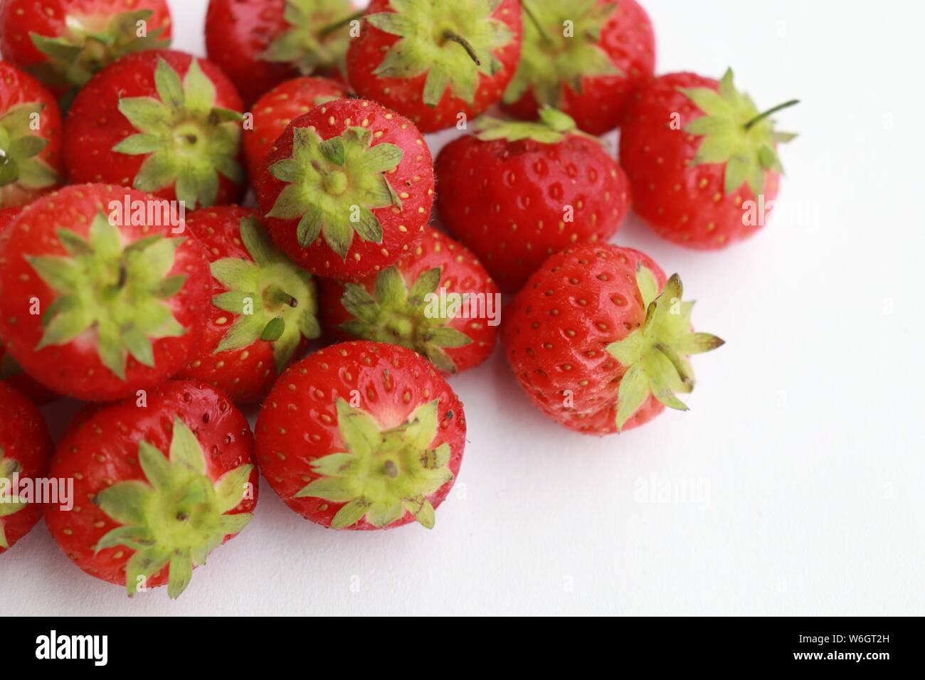 Close up of strawberries on white background Stock Photo