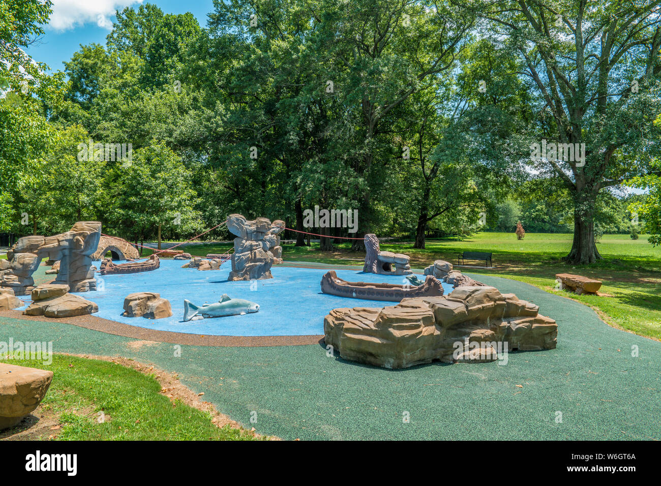 Playground With Climbing Outdoor Themed Structures Canoe Fish