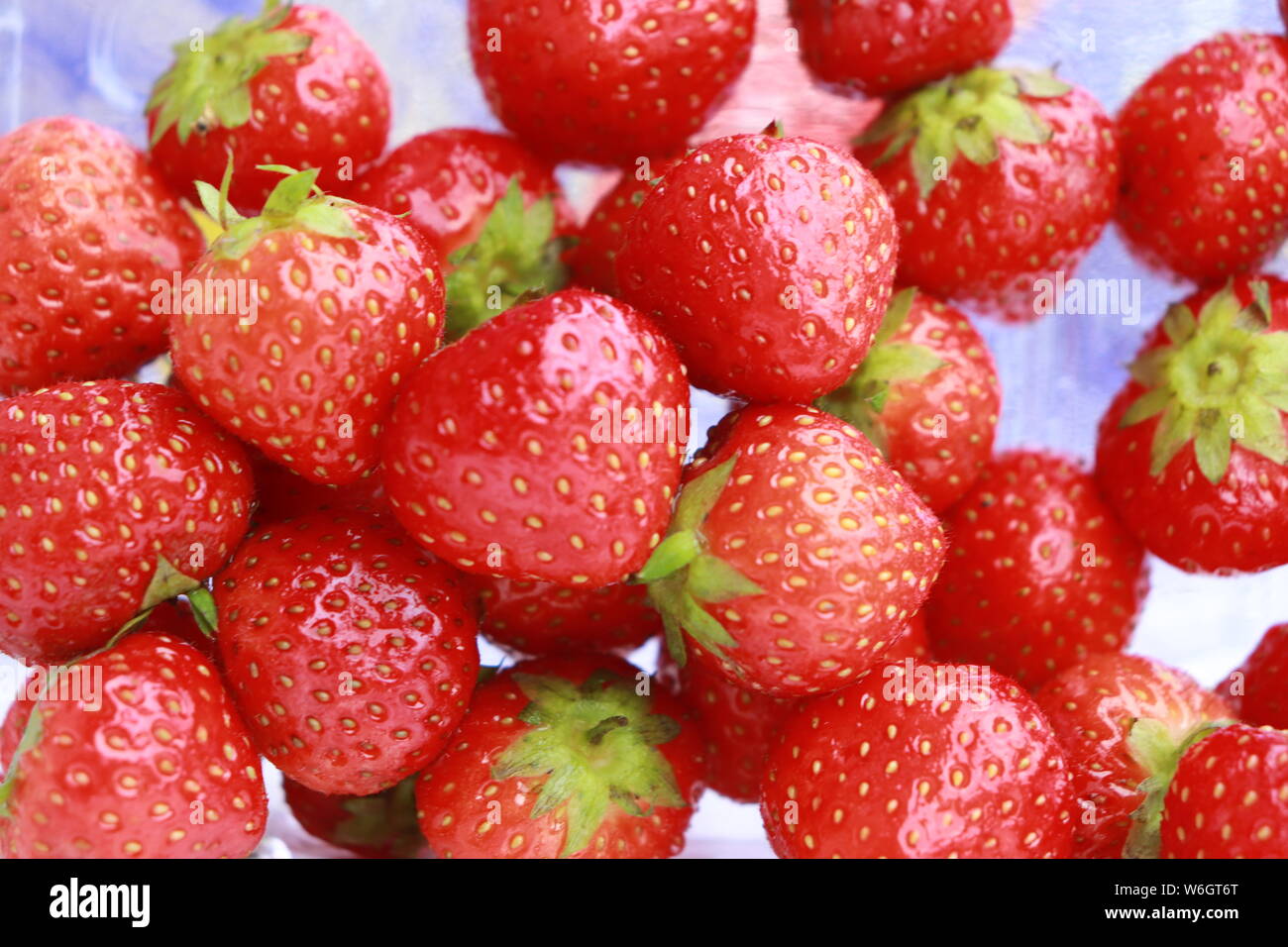Strawberries in close up Stock Photo - Alamy