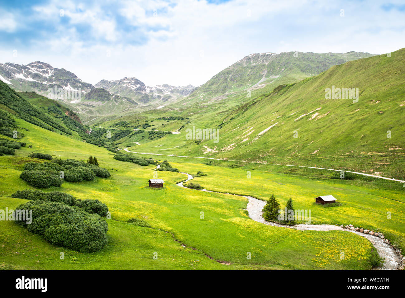 Austrian Mountain Ranges Mountain Range In Austrian Alps In Summer Stock Photo - Alamy