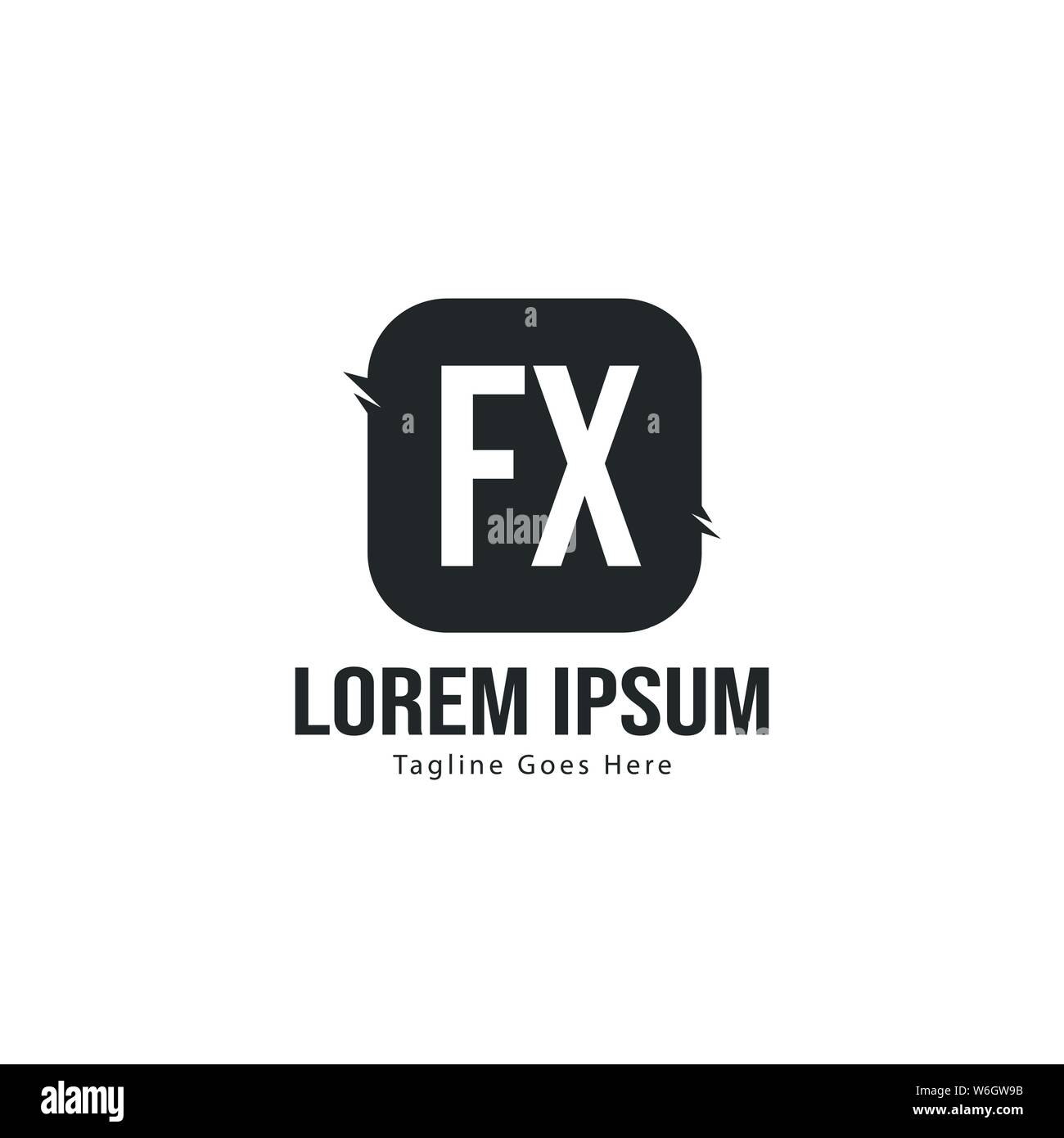 Initial FX logo template with modern frame. Minimalist FX letter logo
